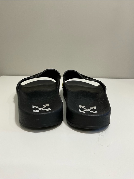 OFF-WHITE Industrial Belt Slides Black Yellow Logo Sandals EU 41 Virgil Abloh main image 5
